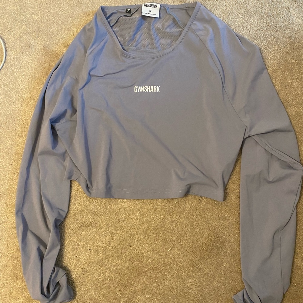 Gymshark Long-Sleeved Training Crop- Lilac Purple